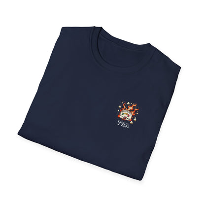 Over-Caffinated White Logo Unisex Softstyle T-Shirt