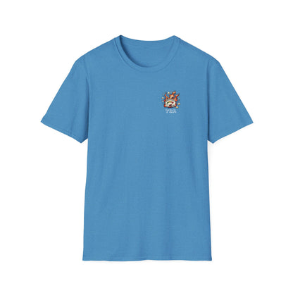 Over-Caffinated White Logo Unisex Softstyle T-Shirt