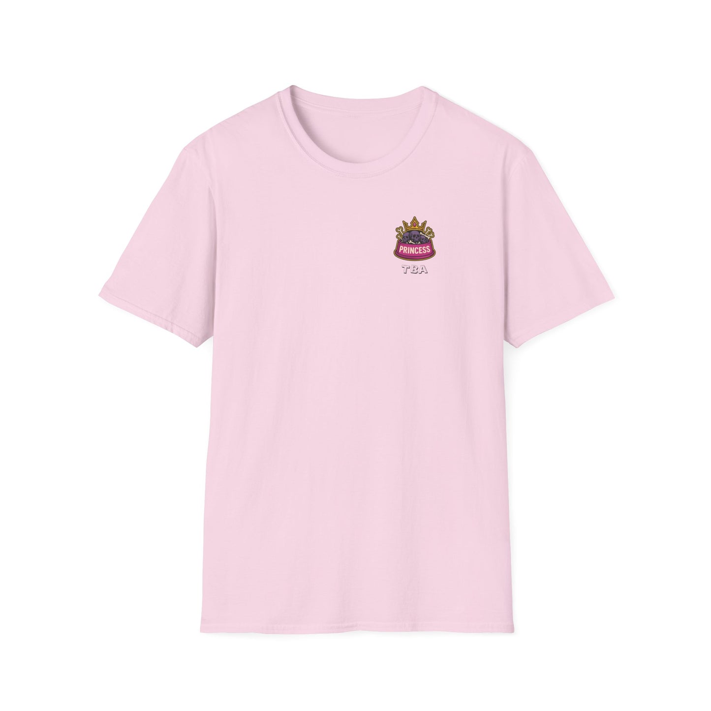 Princess the Pitbull Black Logo Unisex Softstyle T-Shirt Pink