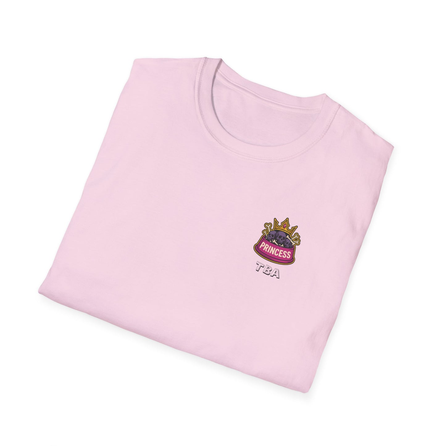 Princess the Pitbull Black Logo Unisex Softstyle T-Shirt Pink
