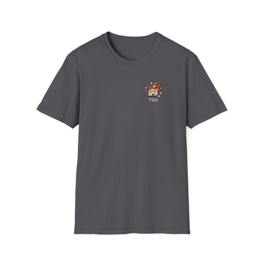 Over-Caffinated White Logo Unisex Softstyle T-Shirt