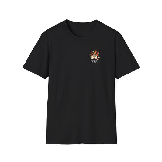 Over-Caffinated White Logo Unisex Softstyle T-Shirt